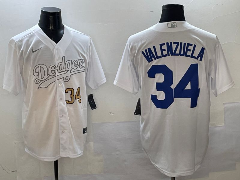Men Los Angeles Dodgers #34 Valenzuela White Fashion Edition Game 2025 Nike MLB Jersey style 8